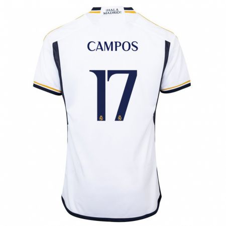 Kandiny Homme Maillot Andrés Campos #17 Blanc Tenues Domicile 2023/24 T-Shirt