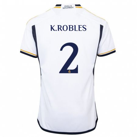 Kandiny Homme Maillot Kenti Robles #2 Blanc Tenues Domicile 2023/24 T-Shirt