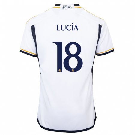 Kandiny Homme Maillot Lucia Rodriguez #18 Blanc Tenues Domicile 2023/24 T-Shirt