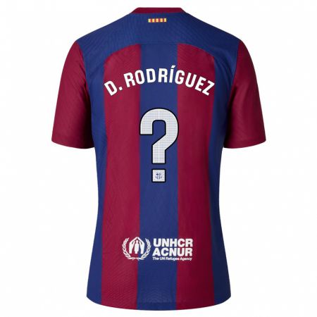 Kandiny Homme Maillot Dani Rodríguez #0 Rouge Bleu Tenues Domicile 2023/24 T-Shirt