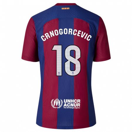 Kandiny Homme Maillot Ana-Maria Crnogorcevic #18 Rouge Bleu Tenues Domicile 2023/24 T-Shirt