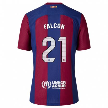 Kandiny Homme Maillot Andrea Falcon #21 Rouge Bleu Tenues Domicile 2023/24 T-Shirt