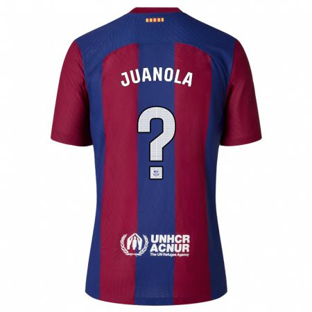 Kandiny Homme Maillot Mika Juanola #0 Rouge Bleu Tenues Domicile 2023/24 T-Shirt
