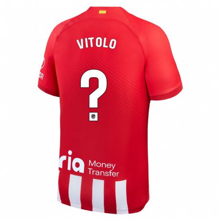 Kandiny Homme Maillot Vitolo #0 Rouge Blanc Tenues Domicile 2023/24 T-Shirt