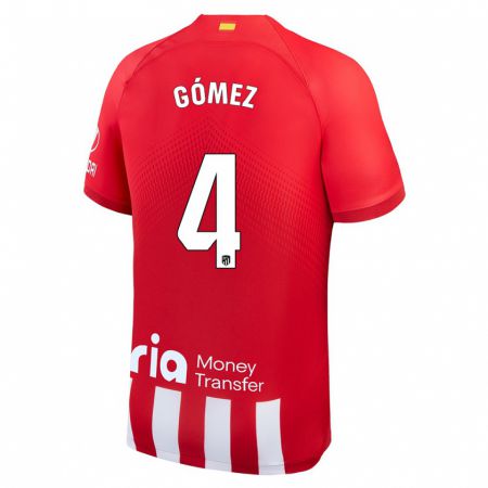 Kandiny Homme Maillot Mariano Gómez #4 Rouge Blanc Tenues Domicile 2023/24 T-Shirt