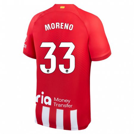 Kandiny Homme Maillot Alberto Moreno #33 Rouge Blanc Tenues Domicile 2023/24 T-Shirt