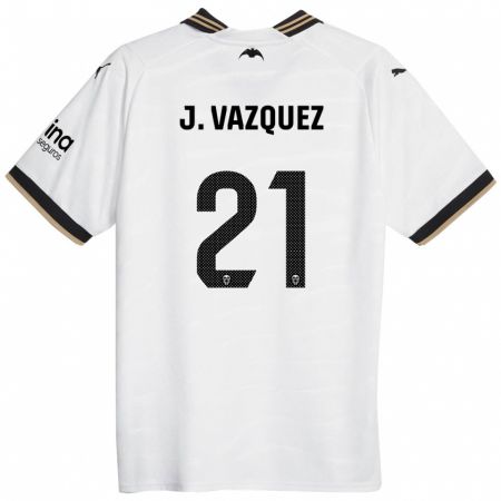 Kandiny Homme Maillot Jesús Vázquez #21 Blanc Tenues Domicile 2023/24 T-Shirt