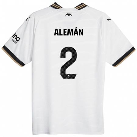 Kandiny Homme Maillot Carlos Alemán #2 Blanc Tenues Domicile 2023/24 T-Shirt