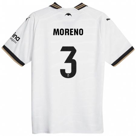 Kandiny Homme Maillot Diego Moreno #3 Blanc Tenues Domicile 2023/24 T-Shirt