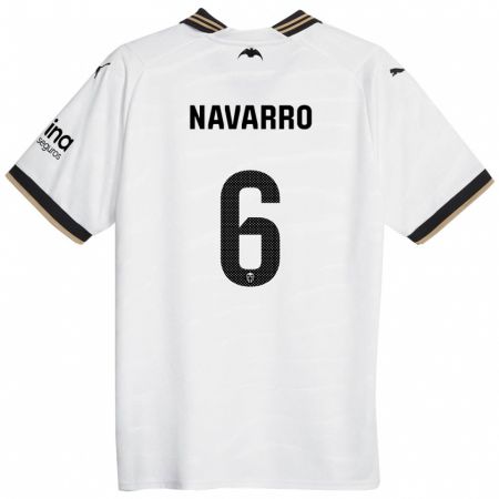 Kandiny Homme Maillot Javi Navarro #6 Blanc Tenues Domicile 2023/24 T-Shirt