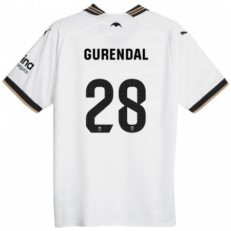 Kandiny Homme Maillot Alexander Gurendal #28 Blanc Tenues Domicile 2023/24 T-Shirt