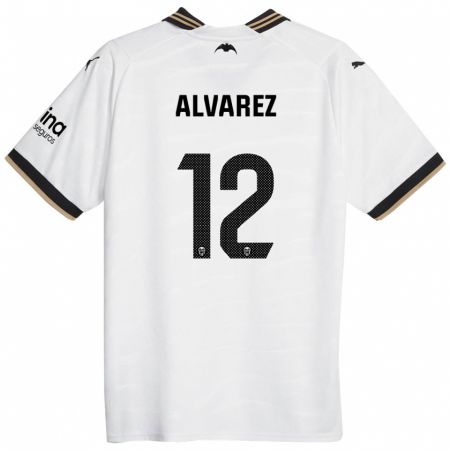 Kandiny Homme Maillot Sofia Alvarez #12 Blanc Tenues Domicile 2023/24 T-Shirt