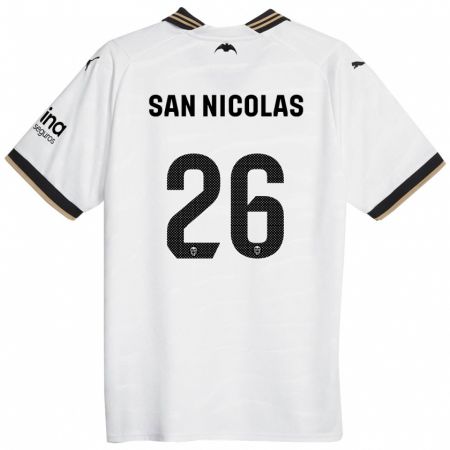 Kandiny Homme Maillot Olga San Nicolas #26 Blanc Tenues Domicile 2023/24 T-Shirt