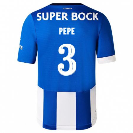 Kandiny Homme Maillot Pepe #3 Bleu Blanc Tenues Domicile 2023/24 T-Shirt