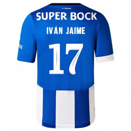 Kandiny Homme Maillot Iván Jaime #17 Bleu Blanc Tenues Domicile 2023/24 T-Shirt