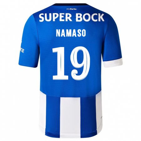 Kandiny Homme Maillot Danny Namaso #19 Bleu Blanc Tenues Domicile 2023/24 T-Shirt