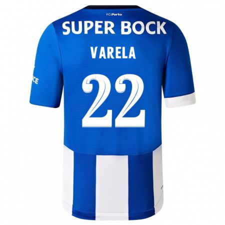 Kandiny Homme Maillot Alan Varela #22 Bleu Blanc Tenues Domicile 2023/24 T-Shirt