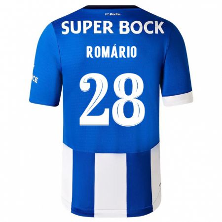 Kandiny Homme Maillot Romário Baró #28 Bleu Blanc Tenues Domicile 2023/24 T-Shirt