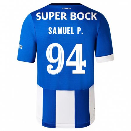 Kandiny Homme Maillot Samuel #94 Bleu Blanc Tenues Domicile 2023/24 T-Shirt