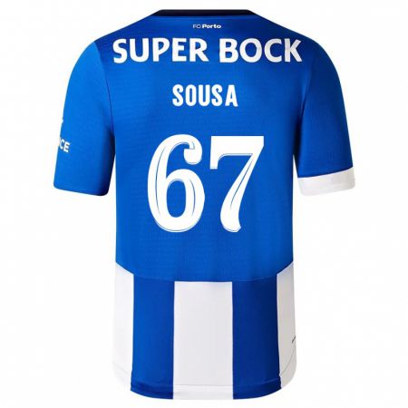 Kandiny Homme Maillot Vasco Sousa #67 Bleu Blanc Tenues Domicile 2023/24 T-Shirt