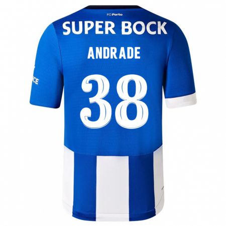 Kandiny Homme Maillot Fernando Andrade #38 Bleu Blanc Tenues Domicile 2023/24 T-Shirt