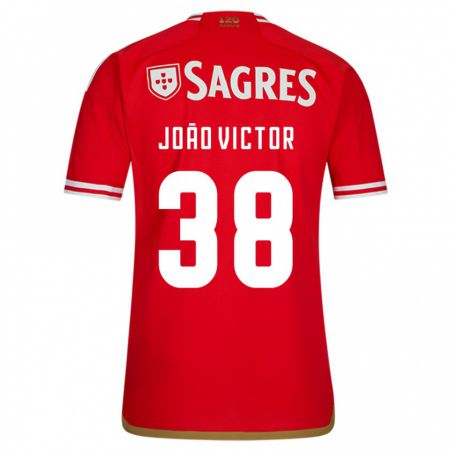 Kandiny Homme Maillot João Victor #38 Rouge Tenues Domicile 2023/24 T-Shirt