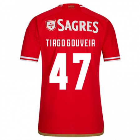 Kandiny Homme Maillot Tiago Gouveia #47 Rouge Tenues Domicile 2023/24 T-Shirt
