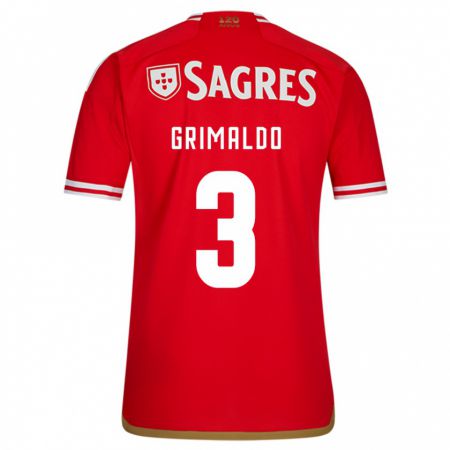 Kandiny Homme Maillot Alejandro Grimaldo #3 Rouge Tenues Domicile 2023/24 T-Shirt