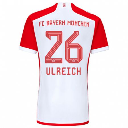 Kandiny Homme Maillot Sven Ulreich #26 Rouge Blanc Tenues Domicile 2023/24 T-Shirt