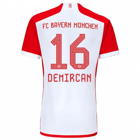 Kandiny Homme Maillot Emirhan Demircan #16 Rouge Blanc Tenues Domicile 2023/24 T-Shirt