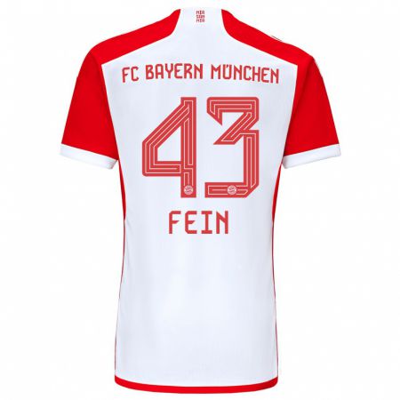 Kandiny Homme Maillot Adrian Fein #43 Rouge Blanc Tenues Domicile 2023/24 T-Shirt