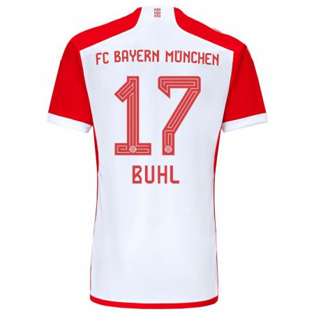 Kandiny Homme Maillot Klara Buhl #17 Rouge Blanc Tenues Domicile 2023/24 T-Shirt