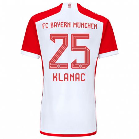 Kandiny Homme Maillot Luka Klanac #25 Rouge Blanc Tenues Domicile 2023/24 T-Shirt
