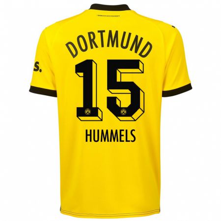 Kandiny Homme Maillot Mats Hummels #15 Jaune Tenues Domicile 2023/24 T-Shirt