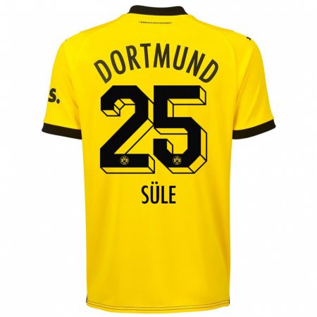 Kandiny Homme Maillot Niklas Süle #25 Jaune Tenues Domicile 2023/24 T-Shirt