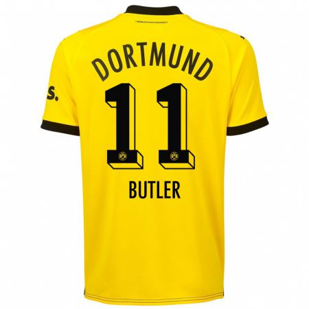 Kandiny Homme Maillot Justin Butler #11 Jaune Tenues Domicile 2023/24 T-Shirt