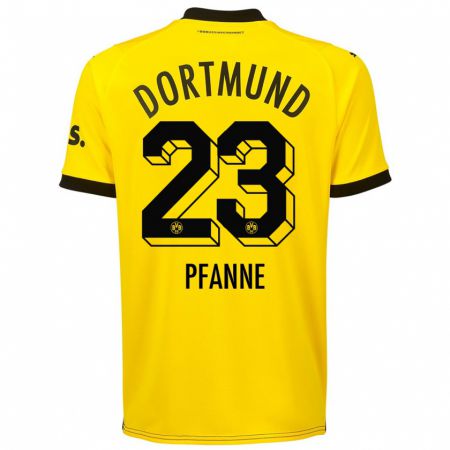 Kandiny Homme Maillot Franz Pfanne #23 Jaune Tenues Domicile 2023/24 T-Shirt