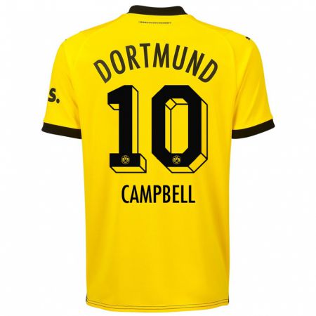 Kandiny Homme Maillot Cole Campbell #10 Jaune Tenues Domicile 2023/24 T-Shirt
