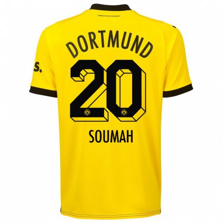 Kandiny Homme Maillot Moussa Soumah #20 Jaune Tenues Domicile 2023/24 T-Shirt