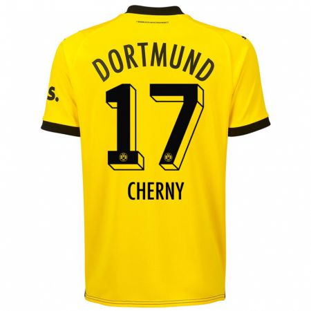 Kandiny Homme Maillot Nick Cherny #17 Jaune Tenues Domicile 2023/24 T-Shirt