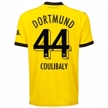 Kandiny Homme Maillot Soumaila Coulibaly #44 Jaune Tenues Domicile 2023/24 T-Shirt