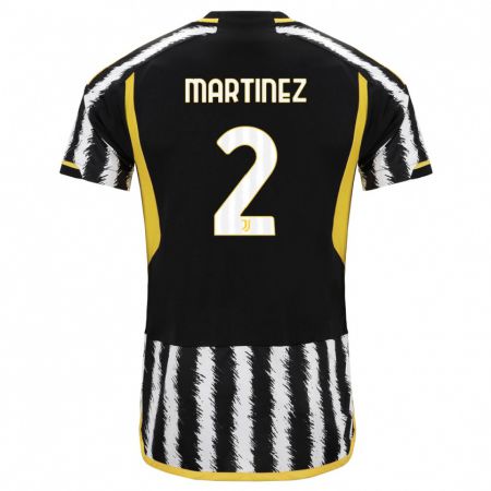 Kandiny Homme Maillot Bruno Martinez #2 Noir Blanc Tenues Domicile 2023/24 T-Shirt
