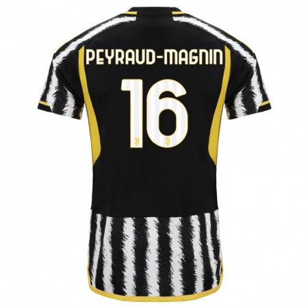 Kandiny Homme Maillot Pauline Peyraud-Magnin #16 Noir Blanc Tenues Domicile 2023/24 T-Shirt