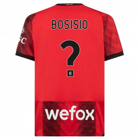 Kandiny Homme Maillot Josue Bosisio #0 Rouge Noir Tenues Domicile 2023/24 T-Shirt