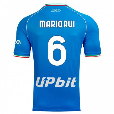 Kandiny Homme Maillot Mário Rui #6 Bleu Ciel Tenues Domicile 2023/24 T-Shirt
