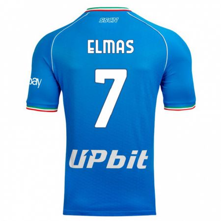 Kandiny Homme Maillot Eljif Elmas #7 Bleu Ciel Tenues Domicile 2023/24 T-Shirt