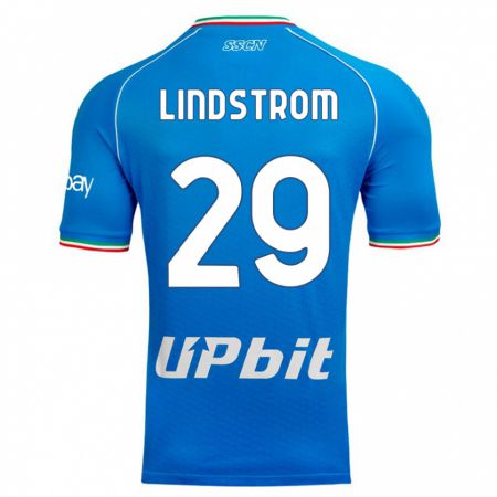 Kandiny Homme Maillot Jesper Lindstrøm #29 Bleu Ciel Tenues Domicile 2023/24 T-Shirt