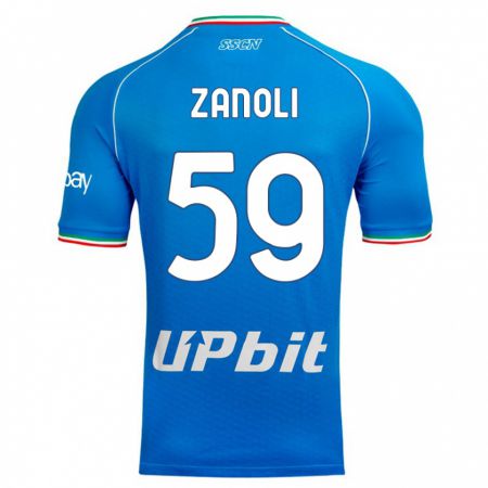 Kandiny Homme Maillot Alessandro Zanoli #59 Bleu Ciel Tenues Domicile 2023/24 T-Shirt