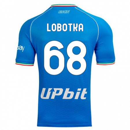 Kandiny Homme Maillot Stanislav Lobotka #68 Bleu Ciel Tenues Domicile 2023/24 T-Shirt