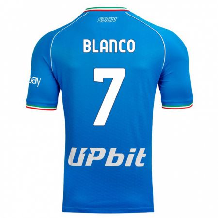 Kandiny Homme Maillot Gimena Blanco #7 Bleu Ciel Tenues Domicile 2023/24 T-Shirt